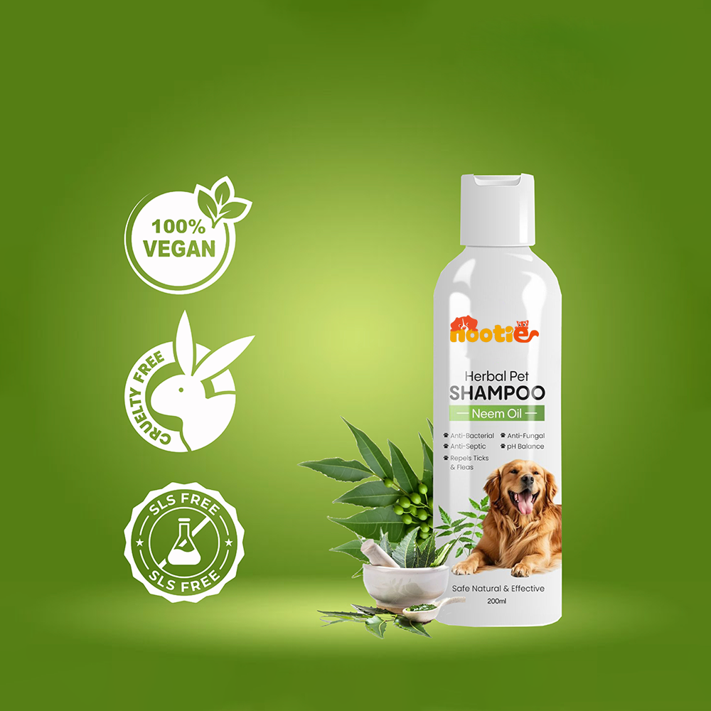 Nootie Herbal Neem Dog Shampoo (200 ml) | Anti-Tick, Soothing & Deodorising Cleanse