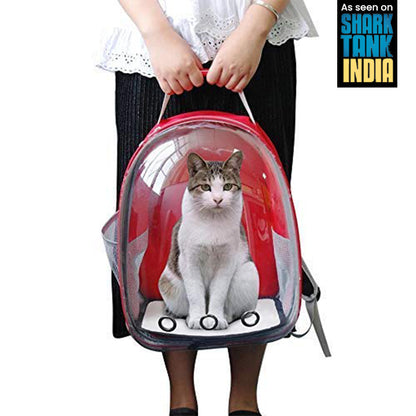 Nootie Transparent Pet Travel Bag for Cats & Dogs | Breathable PVC Backpack Carrier with Ventilation | Ideal for Small Pets up to 6.5 kg