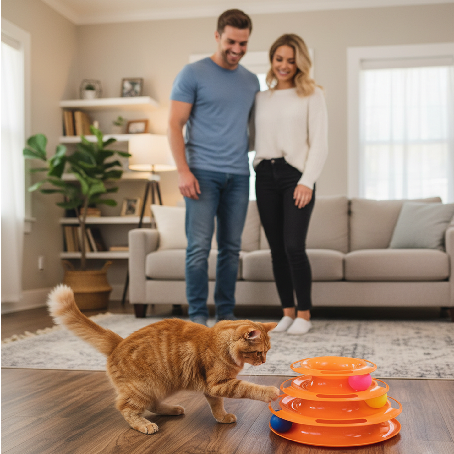 Nootie Interactive Cat Tier Toy | Multi-Level Rolling Ball Tower for Active Play | Durable, Safe & Fun Cat Toy for Kittens & Adult Cats