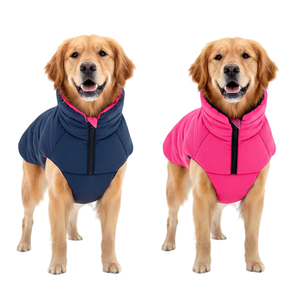 Nootie Reversible Dog Jacket | Blue & Pink | Warm, Lightweight Nylon and Windproof Jacket for Dogs