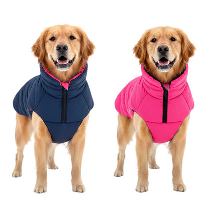 Nootie Reversible Dog Jacket | Blue & Pink | Warm, Lightweight Nylon and Windproof Jacket for Dogs