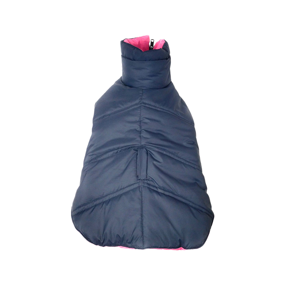 Nootie Reversible Dog Jacket | Blue & Pink | Warm, Lightweight Nylon and Windproof Jacket for Dogs