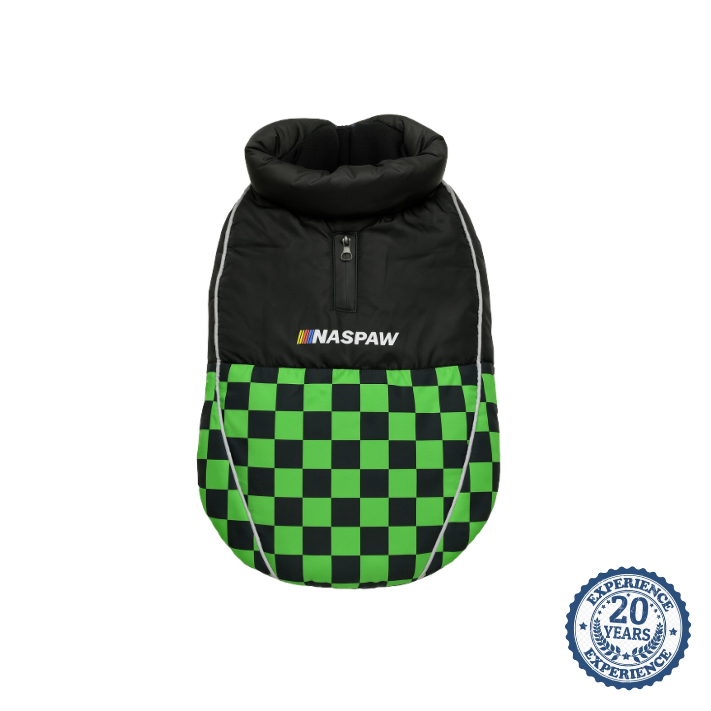 Nootie Dog Winter Jacket – High Neck, Warm & Waterproof Coat for Dogs | Green-Black