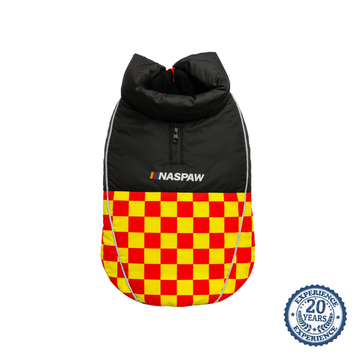 Nootie Dog Winter Jacket – High Neck, Warm & Waterproof Coat for Dogs, Red-Yellow