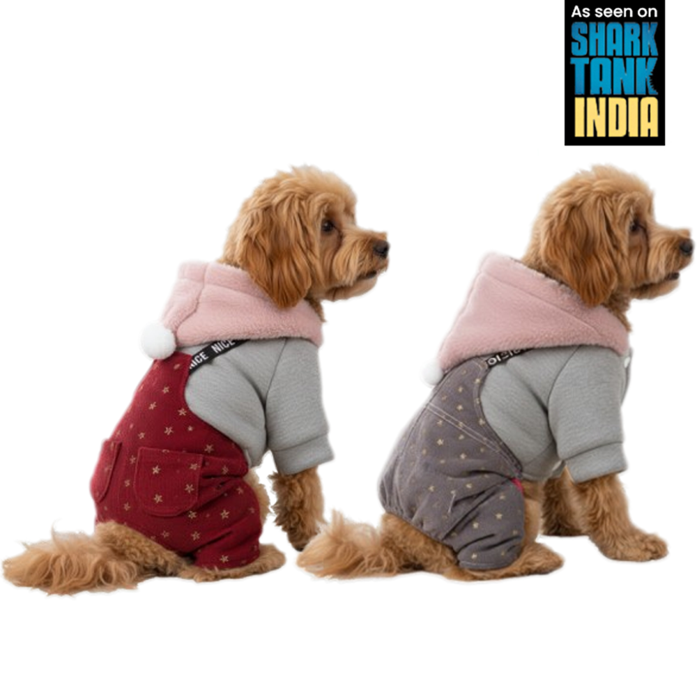 Nootie Winter Double Layer Jumpsuit with Hoodie for Dogs | Warm, Soft & Lightweight