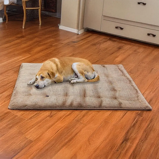 Nootie Jute Beds for Dogs & Cats – Small Rectangle Bed (65 x 52 x 5 CM) | Eco-Friendly Brown Pet Bed