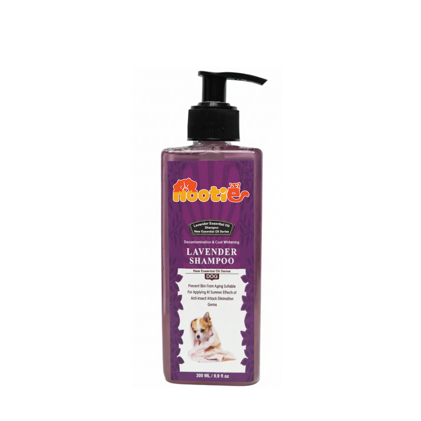 Nootie Coat Whitening Lavender Oil Shampoo for Dogs (300 ml) | Brightening, Anti-Itch & Soothing Essential Oil Formula