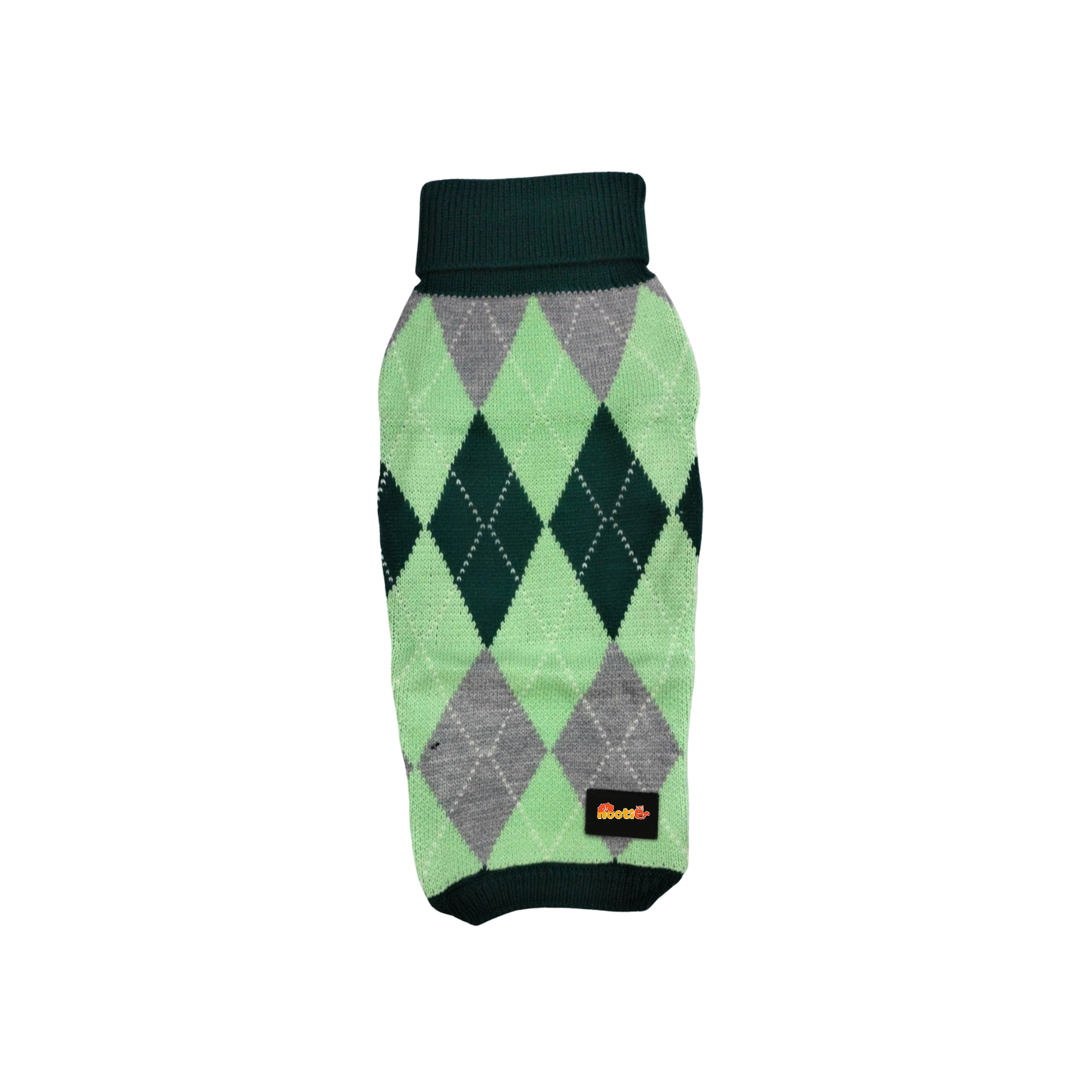 Nootie Dog Sweater, Light Green Check – Stylish Winter Knitwear for All Breeds