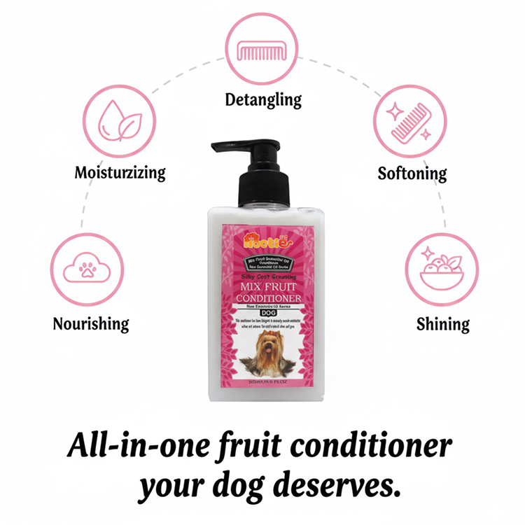 Nootie Mix Fruit Conditioner for Dogs (300 ml) | Silky Coat Grooming with Essential Oils & Natural Fruit Extracts