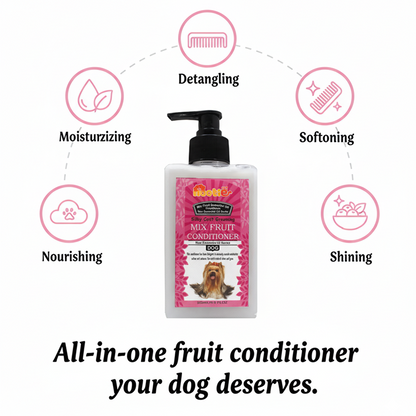 Nootie Mix Fruit Conditioner for Dogs (300 ml) | Silky Coat Grooming with Essential Oils & Natural Fruit Extracts