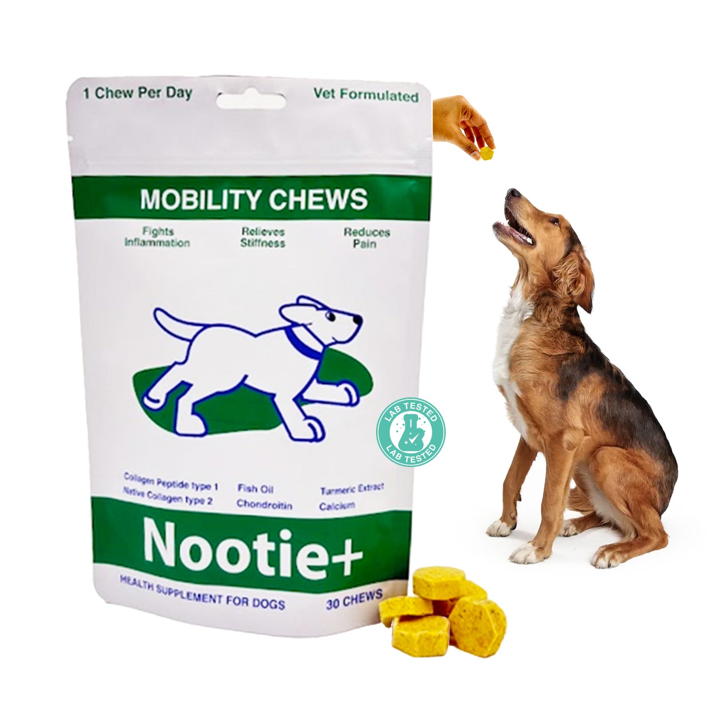 Nootie+ Mobility Chews for Dogs | Joint Support, Pain Relief & Anti-Inflammation (30 Chews)