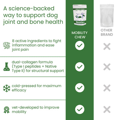 Nootie+ Mobility Chews for Dogs | Joint Support, Pain Relief & Anti-Inflammation (30 Chews)