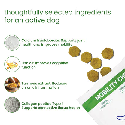 Nootie+ Mobility Chews for Dogs | Joint Support, Pain Relief & Anti-Inflammation (30 Chews)