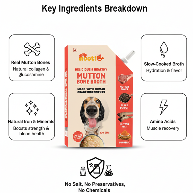 Nootie Natural Mutton Broth for Dogs & Cats – Nutrient-Rich, Hydrating Meal Topper (100ml)