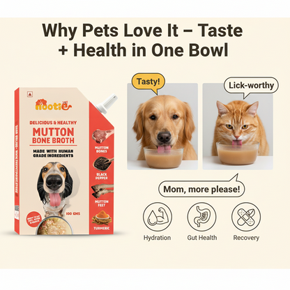 Nootie Natural Mutton Broth for Dogs & Cats – Nutrient-Rich, Hydrating Meal Topper (100ml)