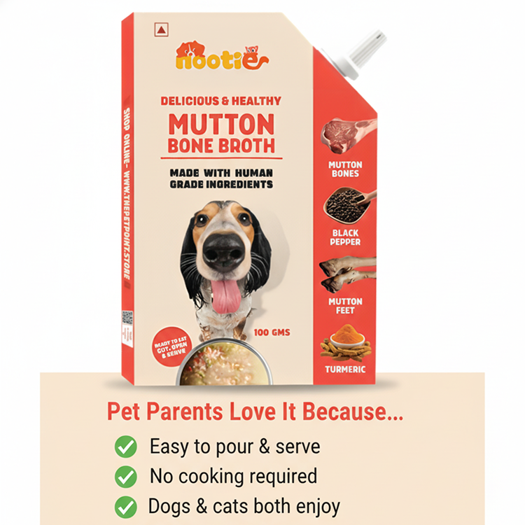 Nootie Natural Mutton Broth for Dogs & Cats – Nutrient-Rich, Hydrating Meal Topper (100ml)