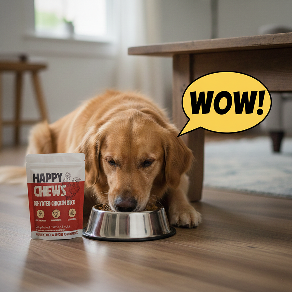 Nootie Happy Chews – Dehydrated Chicken Neck Dog Treats (80g) | All-Natural, High-Protein, Crunchy Snack