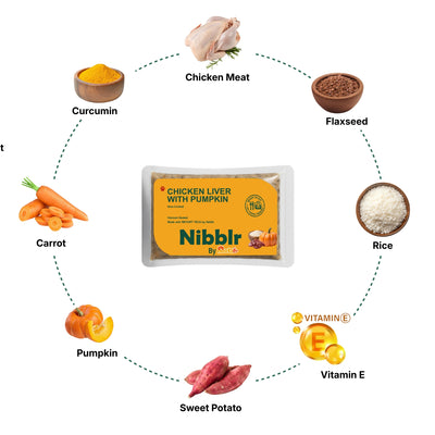 Nibblr Chicken Liver and Pumpkin Dog Food – 300g