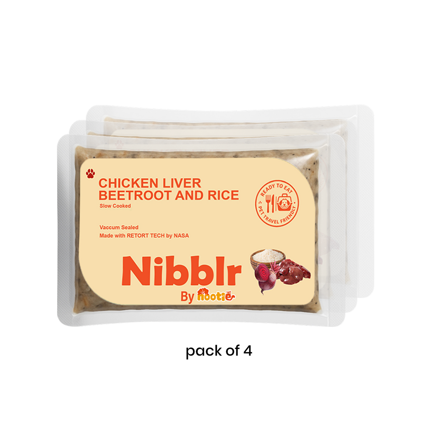 Nibblr Chicken Liver, Beetroot & Rice Fresh Dog Food – 300g | Human-Grade, Gently Cooked, Nutrient-Rich Meal
