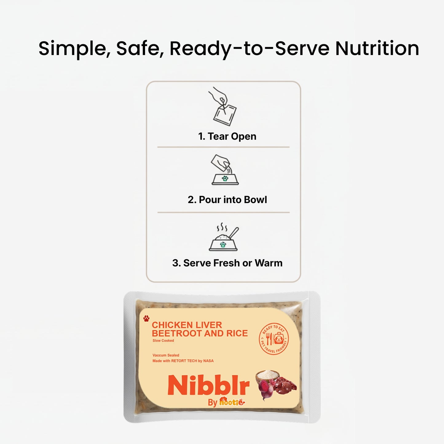 Nibblr Chicken Liver, Beetroot & Rice Fresh Dog Food – 300g | Human-Grade, Gently Cooked, Nutrient-Rich Meal