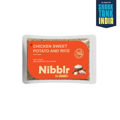 Nibblr Chicken Sweet Potato & Rice Dog Food  – 300g | Human-Grade, Freshly Cooked, Balanced Nutrition