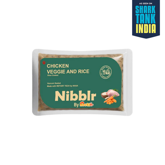 Nibblr Chicken Veggie & Rice Dog Food  – 300g | Human-Grade, Freshly Cooked, Balanced Nutrition