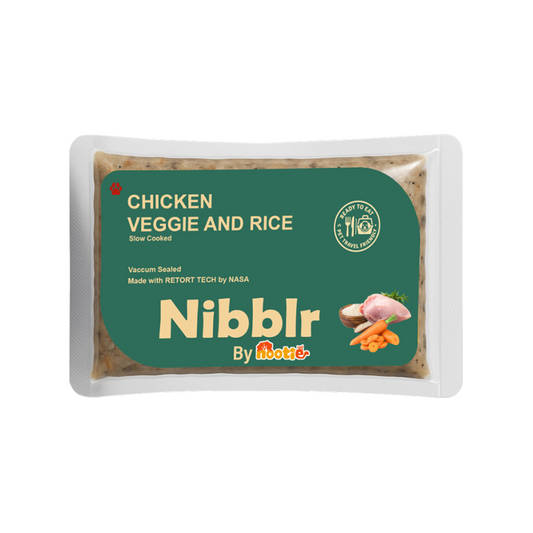 Nibblr Chicken Veggie & Rice Dog Food  – 300g | Human-Grade, Freshly Cooked, Balanced Nutrition