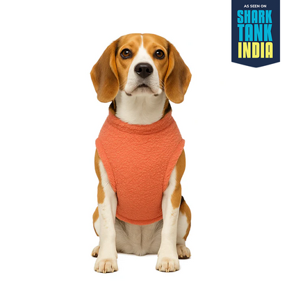 Nootie Dog Sweatshirt with Bow | Double-Layer, Warm, Soft Fleece Fur | Orange