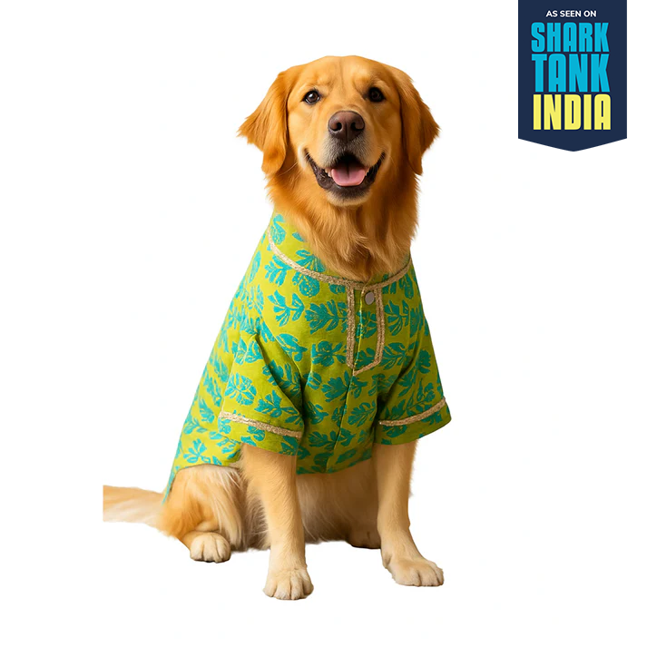 Nootie Floral Print Kurta – Green | Traditional Ethnic Outfit for Dogs