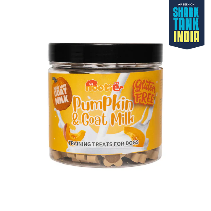 Nootie Gluten-Free Training Treats for Dogs – Pumpkin & Goat Milk Flavour (220g) | Dental Care, Digestion & Immune Support