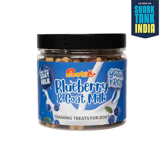 Nootie Gluten-Free Training Treats for Dogs – Blueberry & Goat Milk Flavour (220g) | Healthy Reward for Oral, Gut & Immune Health