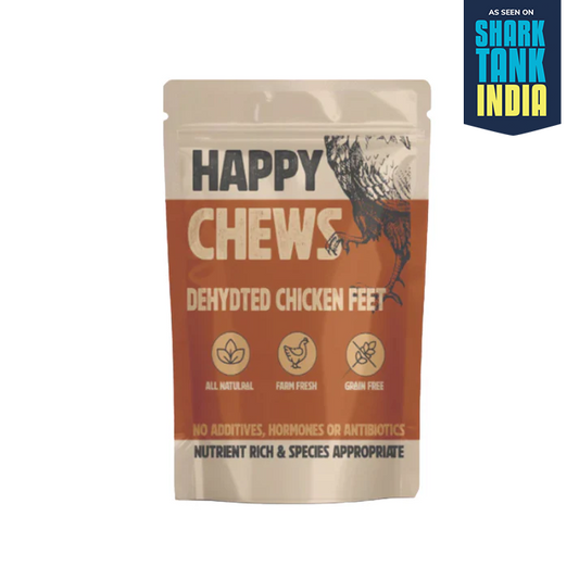 Nootie Happy Chews – Dehydrated Chicken Feet Dog Treats (80g) | Natural, Protein-Rich Chew for Joint & Dental Health