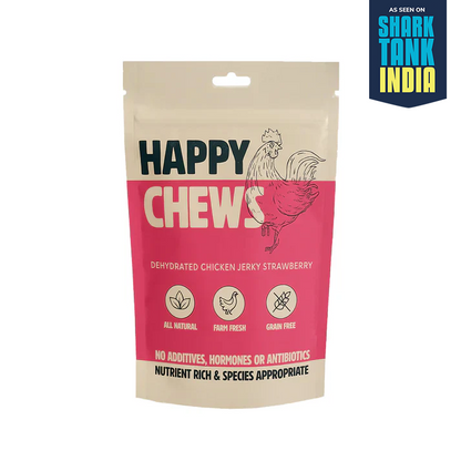 Nootie Happy Chews – Dehydrated Chicken Jerky Strawberry Dog Treats (50g) | All-Natural, Grain-Free Protein Snack