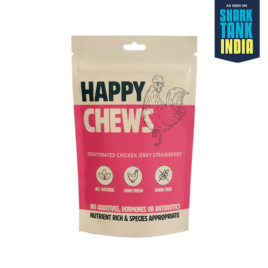 Nootie Happy Chews – Dehydrated Chicken Jerky Strawberry Dog Treats (50g) | All-Natural, Grain-Free Protein Snack