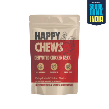 Nootie Happy Chews – Dehydrated Chicken Neck Dog Treats (80g) | All-Natural, High-Protein, Crunchy Snack