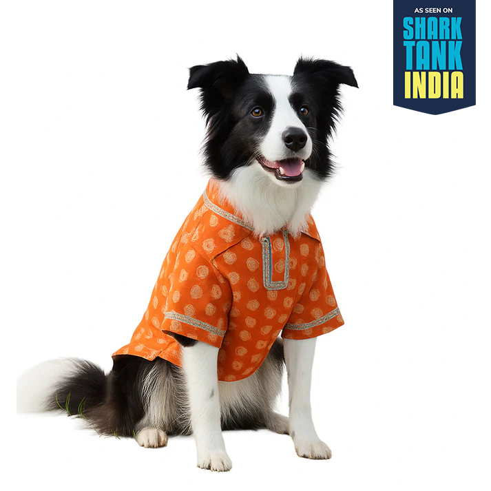 Nootie Printed Kurta – Orange | Traditional Ethnic Outfit for Dogs