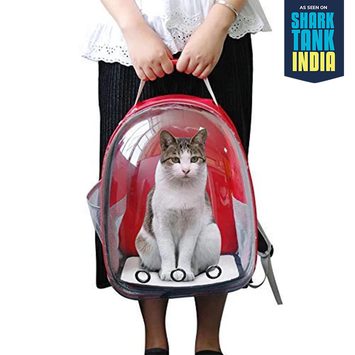 Nootie Transparent Pet Travel Bag for Cats & Dogs | Breathable PVC Backpack Carrier with Ventilation | Ideal for Small Pets up to 6.5 kg