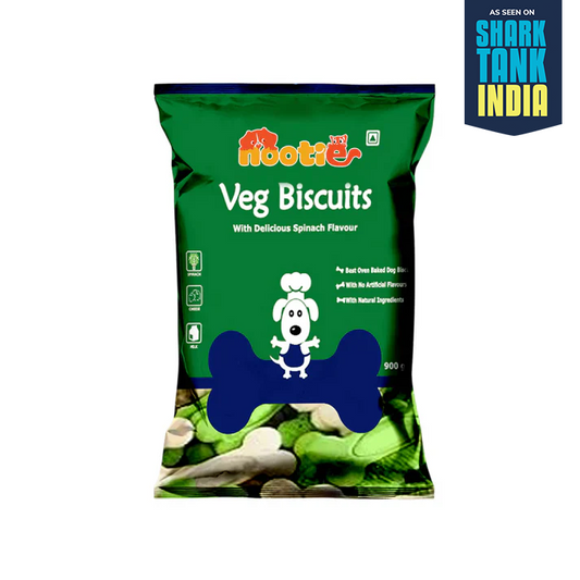 Nootie Veg Biscuits with Spinach Flavour for Adult Dogs (900g) | 100% Vegetarian, High-Fibre, Nutrient-Rich Treats