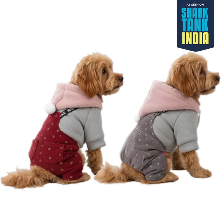Nootie Winter Double Layer Jumpsuit with Hoodie for Dogs | Warm, Soft & Lightweight