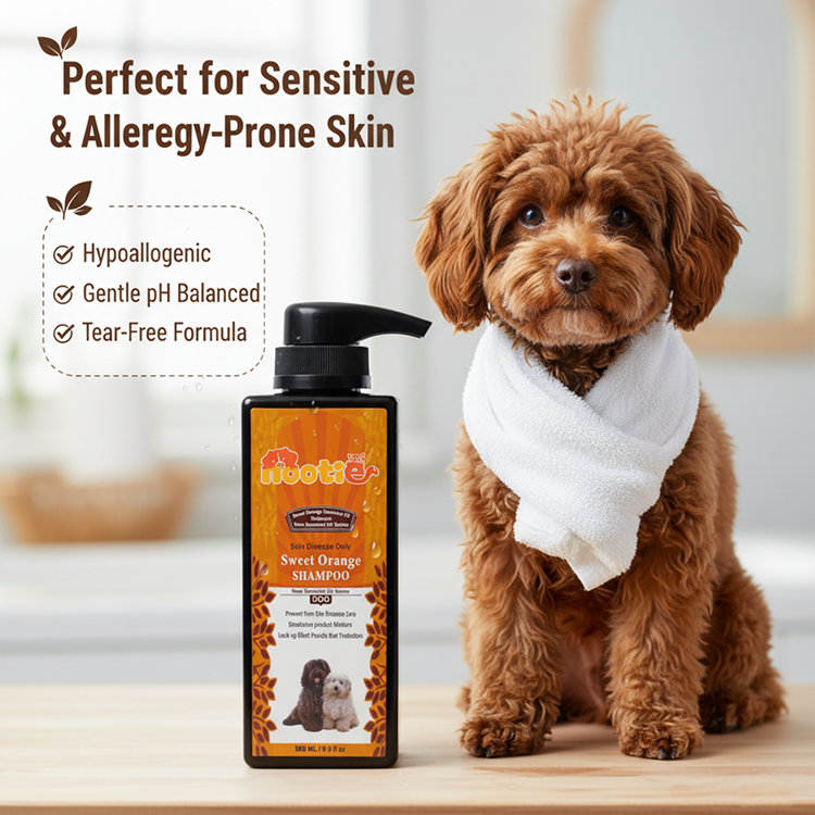 Nootie Skin Protection Sweet Orange Shampoo for Dogs (300 ml) | Anti-Itch, Moisturising Formula with Aloe Vera, Coconut & Vitamin E
