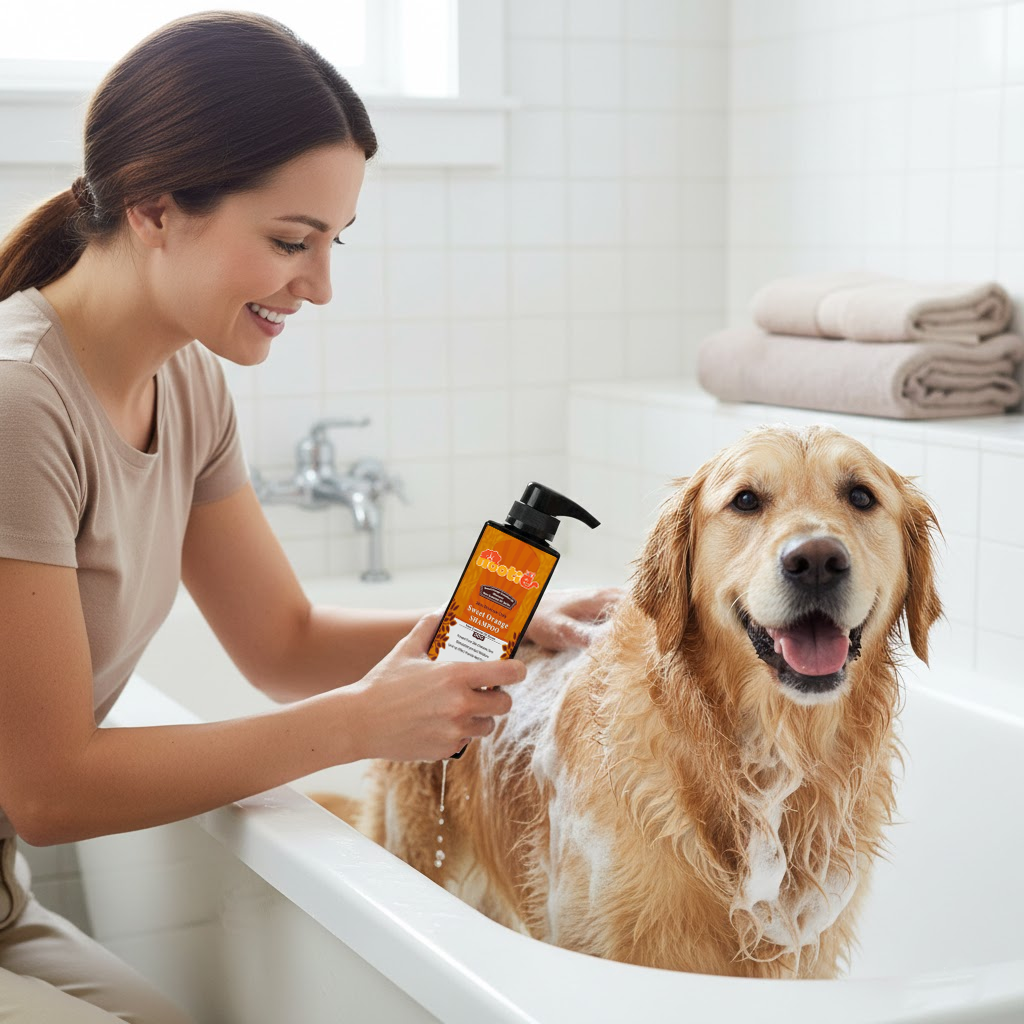 Nootie Skin Protection Sweet Orange Shampoo for Dogs (300 ml) | Anti-Itch, Moisturising Formula with Aloe Vera, Coconut & Vitamin E