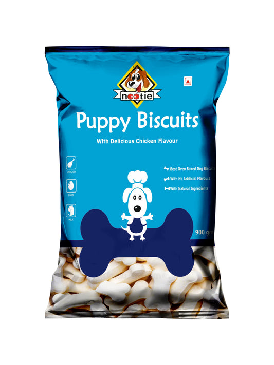 Nootie Chicken Biscuits for Puppies with Chicken & Milk Flavour - 900 GM