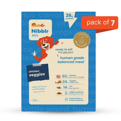 Nibblr Daily Chicken Veggie & Rice Dog Meal (300g) - Fresh Wholesome Dog Meal