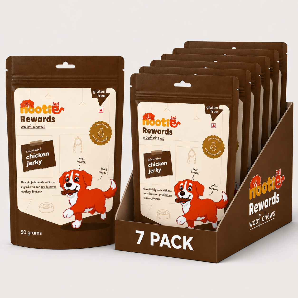 Rewards Woof Chews Crunchy for Dogs (50g) | Dehydrated Chicken Jerky
