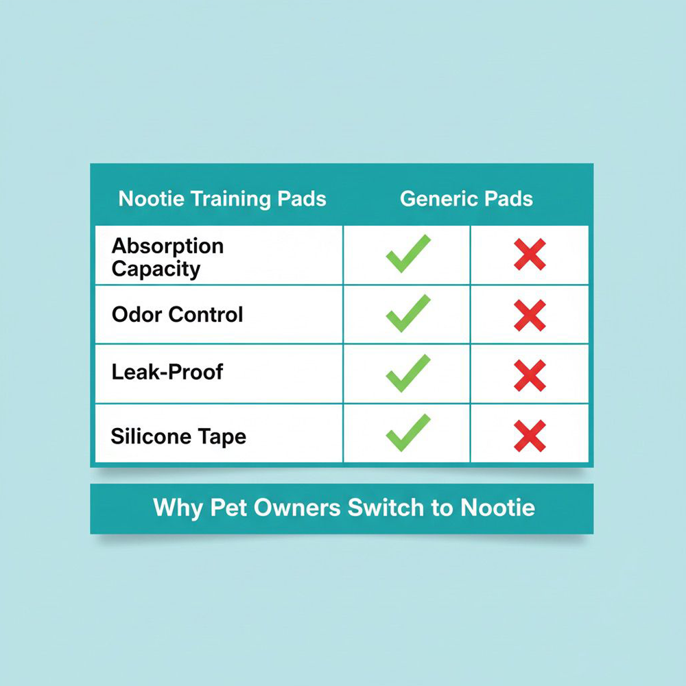 Nootie Puppy Training Pads  – Ultra-Absorbent, Leak-Proof & Odour-Control Potty Pads for Dogs