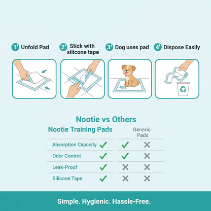 Nootie Puppy Training Pads  – Ultra-Absorbent, Leak-Proof & Odour-Control Potty Pads for Dogs