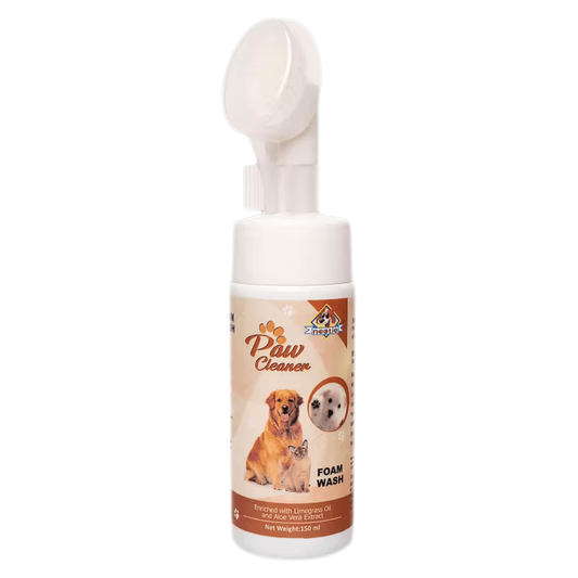 Nootie Dog Paw Cleaning Foam with Silicone Brush - 150ml Paw Cleaner for Dogs and Cats Paws