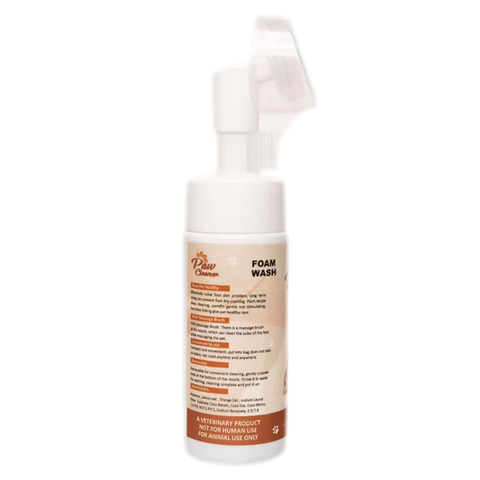 Nootie Dog Paw Cleaning Foam with Silicone Brush - 150ml Paw Cleaner for Dogs and Cats Paws