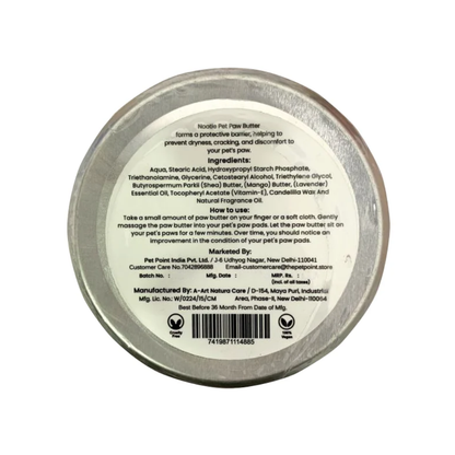 Nootie Pet Paw Butter with Shea Butter, Mango Butter & Lavender Essential Oil for Dogs & Cats (100g) | Moisturises, Heals & Protects Dry Paws