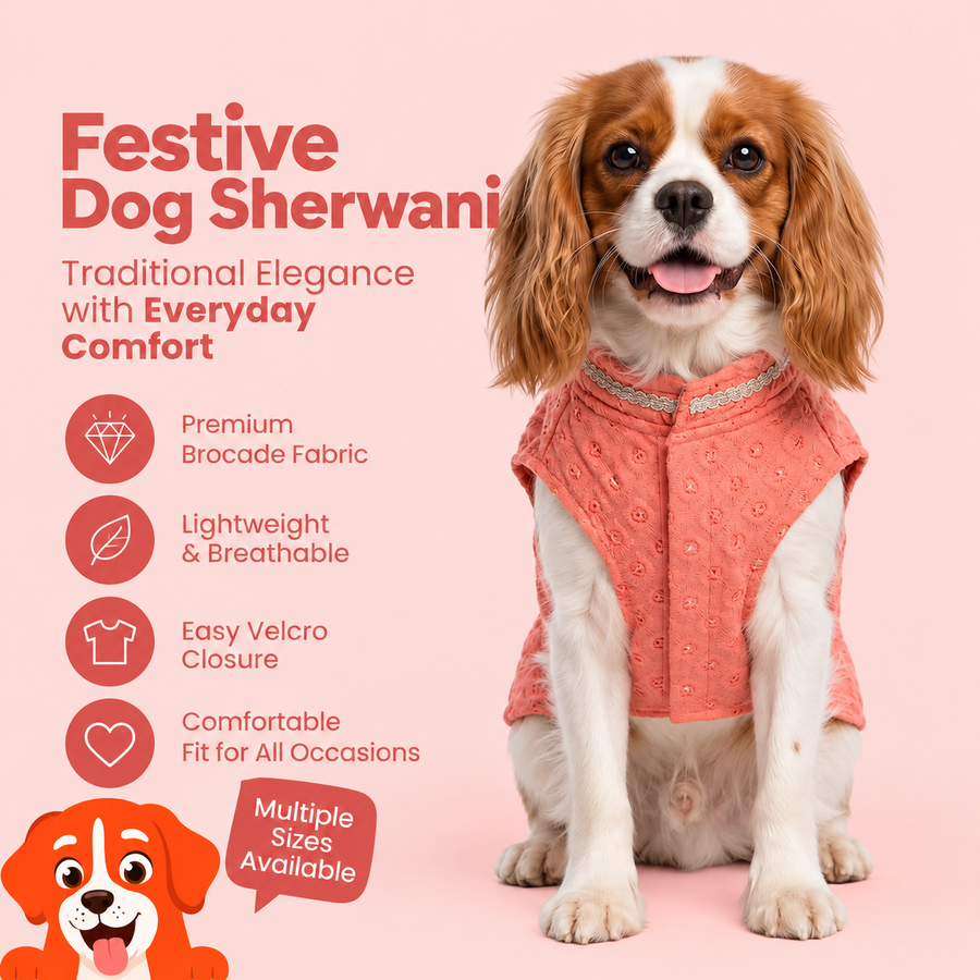 Nootie Dog Sherwani - Peach